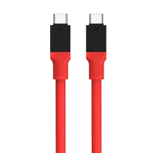 Synchronizační a nabíjecí kabel TACTICAL Fat Man - USB-C / USB-C - silný - silikonový - 1m - červený