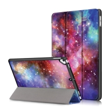 Pouzdro pro Apple iPad Pro 10,5" / Air 3 (2019) / 10,2" (2019 - 2021) - funkce chytrého uspání + stojánek - plastová záda - galaxie