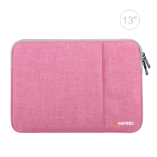 Pouzdro se zipem HAWEEL pro Apple MacBook Air 13" / Pro 13" - postranní kapsa - růžové