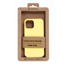 Kryt TACTICAL Velvet Smoothie pro Apple iPhone 13 mini - příjemný na dotek - silikonový - banánově žlutý