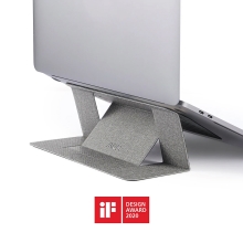 Apple MacBook stojan / podložka - lepiaca - syntetická koža - mäkký povrch - sivá