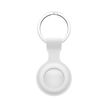 Obal / puzdro pre Apple AirTag - krúžok na kľúče - silikónové - biele