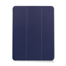 Pouzdro / kryt pro Apple iPad Air 4 / 5 (2022) - chytré uspání - držák Apple Pencil - umělá kůže - tmavě modré