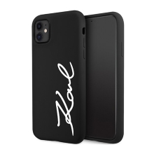 Kryt KARL LAGERFELD Signature pro Apple iPhone 11 / Xr - silikonový - černý