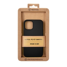 Kryt TACTICAL Velvet Smoothie pro Apple iPhone 12 mini - příjemný na dotek - silikonový - asfaltově černý