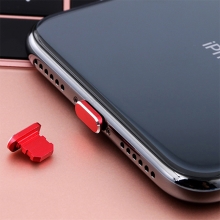 Záslepka konektoru Lightning pro Apple iPhone / iPad - antiprachová - hliníková - červená