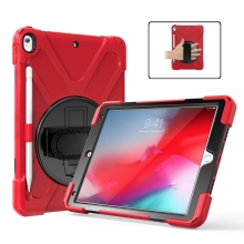 Pouzdro pro Apple iPad Air 3 (2019) / Pro 10,5" - outdoor / odolné - stojánek + rukojeť / poutko - červené