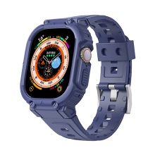 Kryt / puzdro pre Apple Watch Ultra 49 mm - celé telo + remienok - odolné - tmavomodré