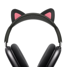 Kočičí uši pro Apple AirPods Max - silikonové - černé
