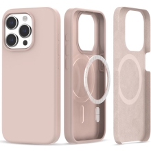 Kryt TECH PROTECT pro Apple iPhone 15 Pro Max - podpora MagSafe - silikonový - pískově růžový