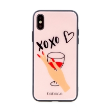 Kryt BABACO pro Apple iPhone XS Max - XOXO sklenička s vínem - skleněný