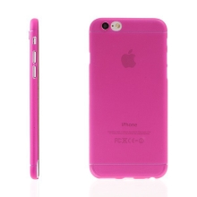 Ultra tenký plastový kryt pro Apple iPhone 6 / 6S - s prvkem pro ochranu skla kamery - růžový