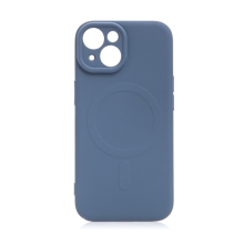 Kryt pro Apple iPhone 15 - podpora MagSafe - silikonový - tmavě modrý