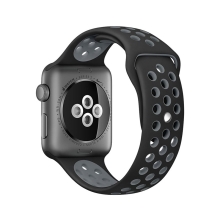 Řemínek pro Apple Watch 45mm / 44mm / 42mm - silikonový - černý / šedý - (M/L)
