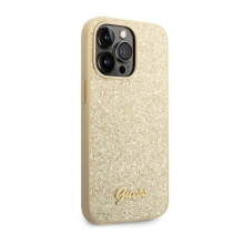 Kryt GUESS Metal Flakes pre Apple iPhone 14 Pro Max - trblietavý - plast/guma - zlatý