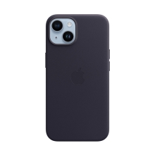 Originální kryt pro Apple iPhone 14 - MagSafe - kožený - inkoustově fialový