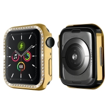 Kryt / obal pro Apple Watch 41mm - s kamínky - plastový - zlatý