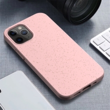 Kryt pro Apple iPhone 12 / 12 Pro - slaměné kousky - gumový - růžový