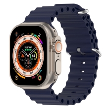 Řemínek pro Apple Watch Ultra 49mm / 45mm / 44mm / 42mm - oceánský - silikonový - půlnočně modrý