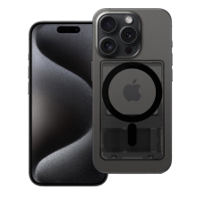 Pouzdro na platební kartu / stojánek pro Apple iPhone - podpora MagSafe - plastové - černé