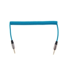 Spirálový flexibilní propojovací audio jack kabel 3,5mm pro Apple iPhone / iPad / iPod a další zařízení - modrý