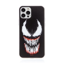 Kryt MARVEL pre Apple iPhone 12 / 12 Pro - Venom - gumový - čierny