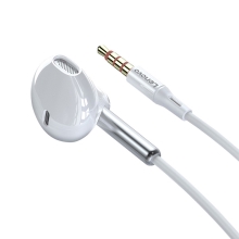 Slúchadlá LENOVO s tlačidlom a mikrofónom pre zariadenia Apple - biele