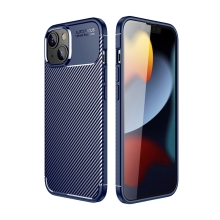 Kryt pro Apple iPhone 14 Max - karbonová textura - gumový - modrý