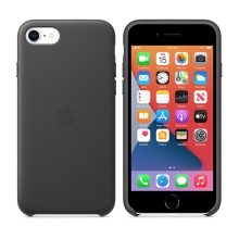 Originální kryt pro Apple iPhone 7 / 8 / SE (2020) - kožený - černý