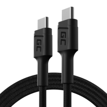 Synchronizační a nabíjecí kabel GREENCELL - USB-C / USB-C - 60W / 480 Mbps - 200 cm - černý