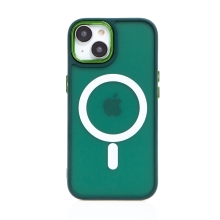 Kryt pro Apple iPhone 15 - podpora MagSafe - plastový / silikonový - zelený