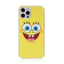 Kryt Sponge Bob pro Apple iPhone 12 Pro Max - gumový - vysmátý Sponge Bob