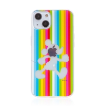 Kryt Disney pro Apple iPhone 13 mini - průhledný Mickey a duha - gumový - barevný