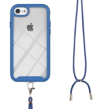 Kryt pro Apple iPhone 6 / 6S / 7 / 8 / SE (2020) / SE (2022) - odolný - šňůrka - plastový / gumový - modrý
