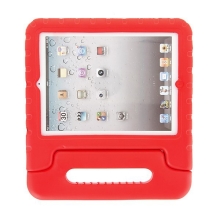 Ochranné penové puzdro pre deti pre Apple iPad 2. / 3. / 4. generácie s rukoväťou / stojanom - červené