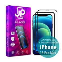 Tvrzené sklo JP pro Apple iPhone 13 Pro Max / 14 Plus - Case Friendly + aplikátor - černý rámeček