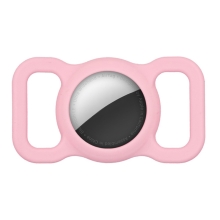 Obal na Apple AirTag - klip na batoh / obojok pre psa - silikónový - ružový