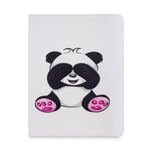 Pouzdro pro Apple iPad Pro 12,9" (2018) - stojánek - umělá kůže - panda s přikrytýma očima