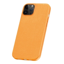 Kryt BASEUS Fauxther pre Apple iPhone 15 Pro - umelá koža - oranžový