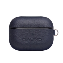 Pouzdro / obal QIALINO pro Apple AirPods Pro - plastové / kožené - modré