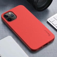 Kryt IPAKY pro Apple iPhone 12 / 12 Pro - slaměné kousky - gumový - červený