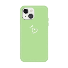 Kryt pre Apple iPhone 13 mini - srdce - gumový - zelený