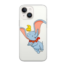 Kryt DISNEY pro Apple iPhone 14 - šťastný Dumbo - gumový - průhledný