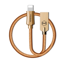 Synchronizační a nabíjecí kabel Lightning pro Apple zařízení MCDODO - tkanička - kovové koncovky - 1,2m - zlatý