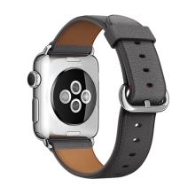 Řemínek pro Apple Watch 45mm / 44mm / 42mm 1 2 3 - kožený - šedý