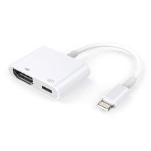 Přepojka / adaptér Lightning na HDMI + Lightning pro Apple iPhone / iPad- 10cm - bílá