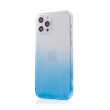 Kryt pro Apple iPhone 12 / 12 Pro - barevný přechod - gumový - průhledný / modrý
