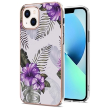 Kryt pre Apple iPhone 15 - plast / guma - fialové kvety