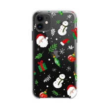 Kryt FORCELL Winter pro Apple iPhone 12 Pro Max - gumový - průhledný / sněhuláci a dárky