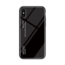 Kryt pro Apple iPhone Xs Max - sklo / guma - černý